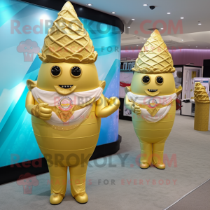 Gold Ice Cream Cone...