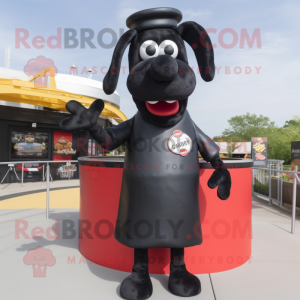 Black Hot Dog maskot kostym...