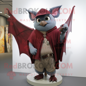 Maroon Bat maskot kostume...