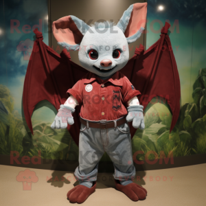 Maroon Bat mascotte kostuum...