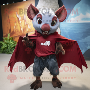 Maroon Bat mascotte kostuum...