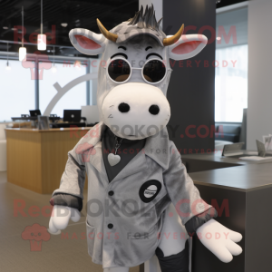 Sølv Jersey Cow maskot...