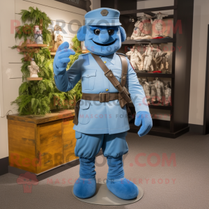 Blue Army Soldier mascotte...