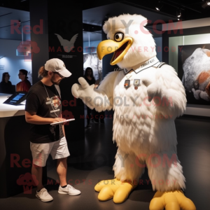 White Eagle mascot costume character dressed with a Playsuit and Watches