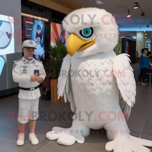 White Eagle mascot costume character dressed with a Playsuit and Watches