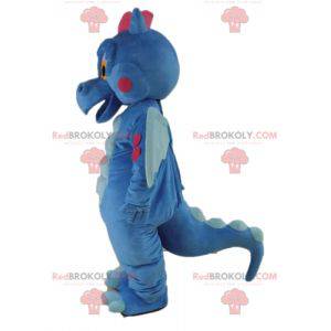 Mascotte de dragon bleu et rose mignon et coloré -