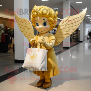 Goud Cupid mascotte kostuum...