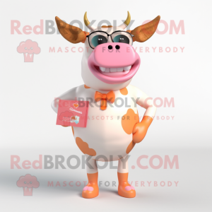 Peach Cow maskot drakt...