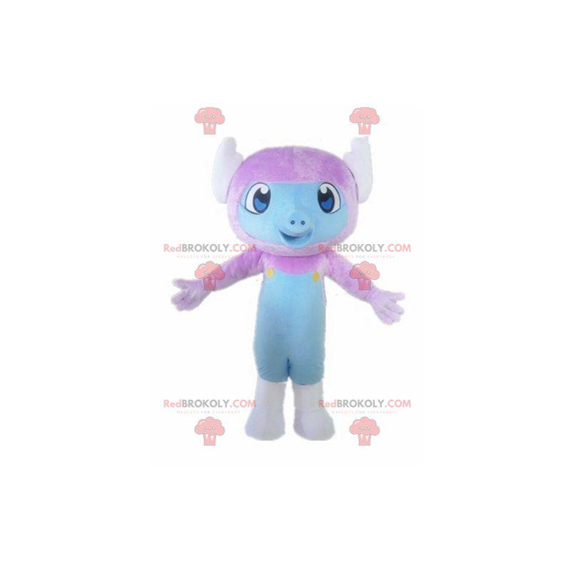 Little monkey mascot purple and blue creature - Redbrokoly.com