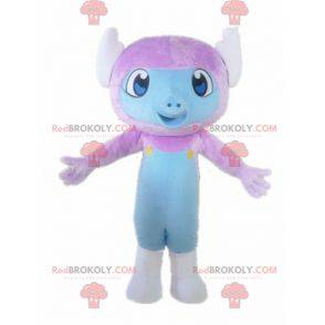 Little monkey mascot purple and blue creature - Redbrokoly.com