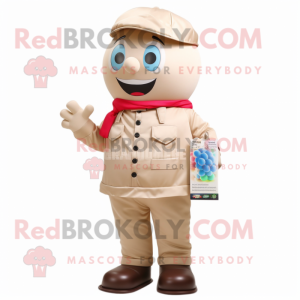 Beige Gumball Machine mascot costume character dressed with a Chinos and Handbags