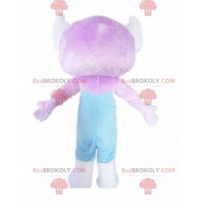 Little monkey mascot purple and blue creature - Redbrokoly.com