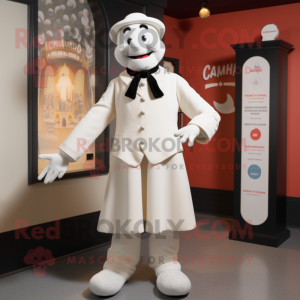 Crème Mime mascotte kostuum...