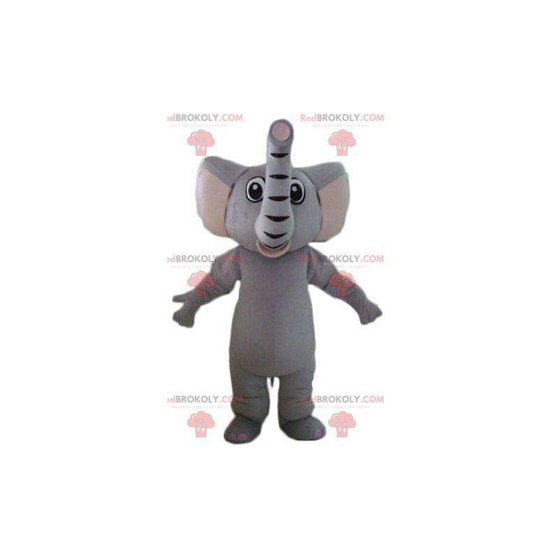 Mascotte d'éléphant gris entièrement personnalisable -