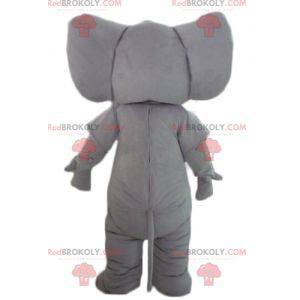 Mascote elefante cinza totalmente personalizável -
