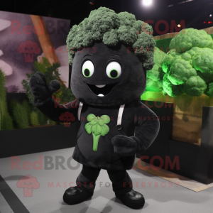 Sort broccoli maskot...