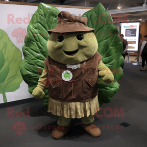 Brown Cabbage Leaf maskot...