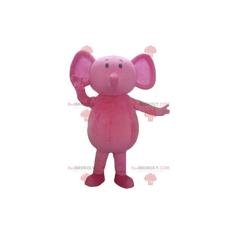 Mascotte d'éléphant rose entièrement personnalisable -