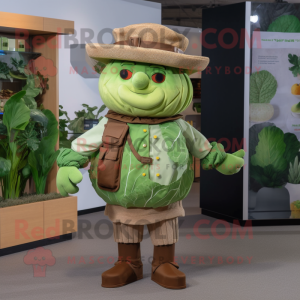 Brown Cabbage Leaf maskot...