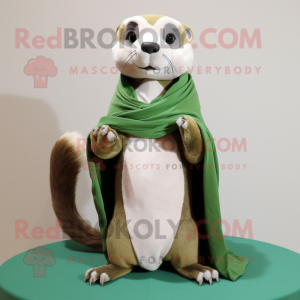 Grön Ferret maskot kostym...