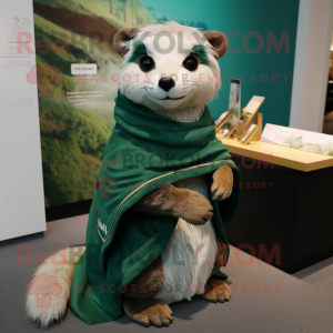 Grøn Ferret maskot kostume...