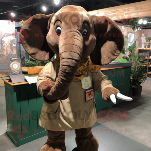 Brun elefant maskot kostume...