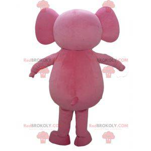 Vollständig anpassbares rosa Elefantenmaskottchen -