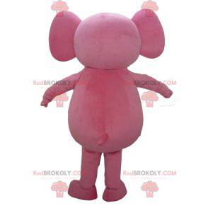 Volledig aanpasbare roze olifant mascotte - Redbrokoly.com