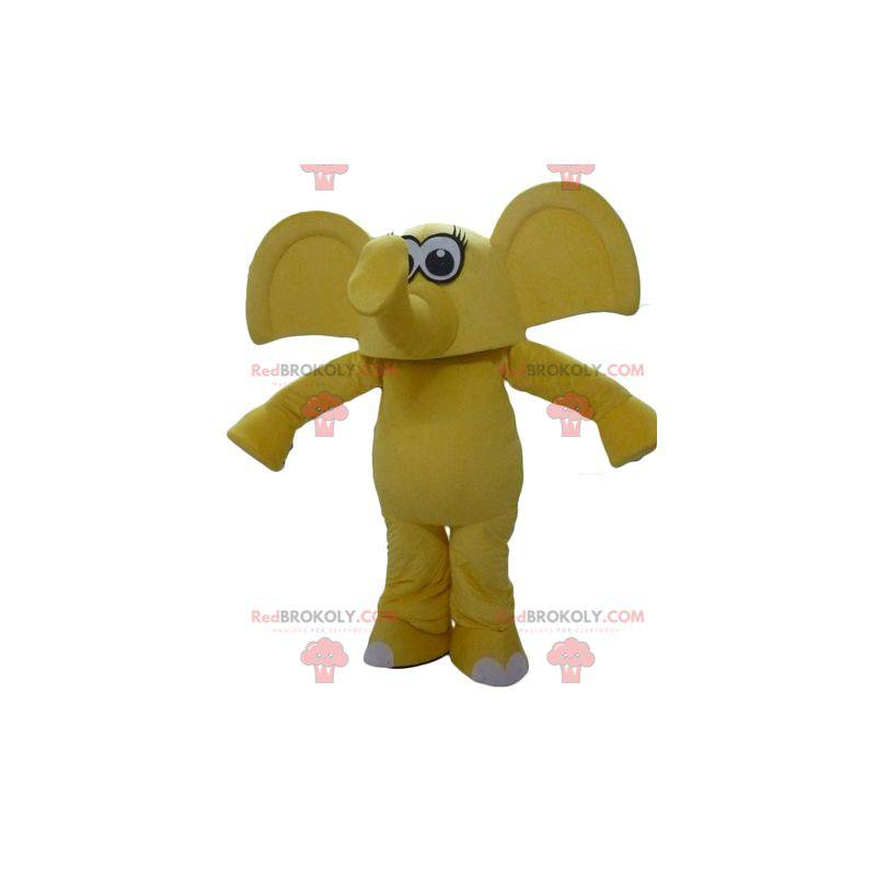 Mascotte elefante giallo con grandi orecchie - Redbrokoly.com