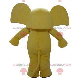 Gul elefant maskot med store ører - Redbrokoly.com