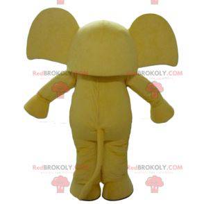 Gul elefant maskot med store ører - Redbrokoly.com