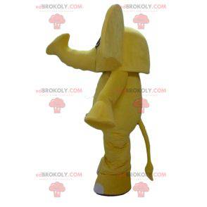 Gul elefant maskot med store ører - Redbrokoly.com