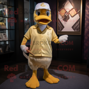 Gold Gosling mascot costume character dressed with a Baseball Tee and Pocket squares