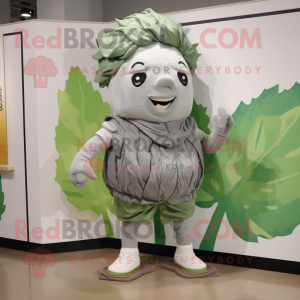 Gray Cabbage Leaf maskot...