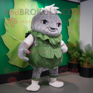 Gray Cabbage Leaf maskot...