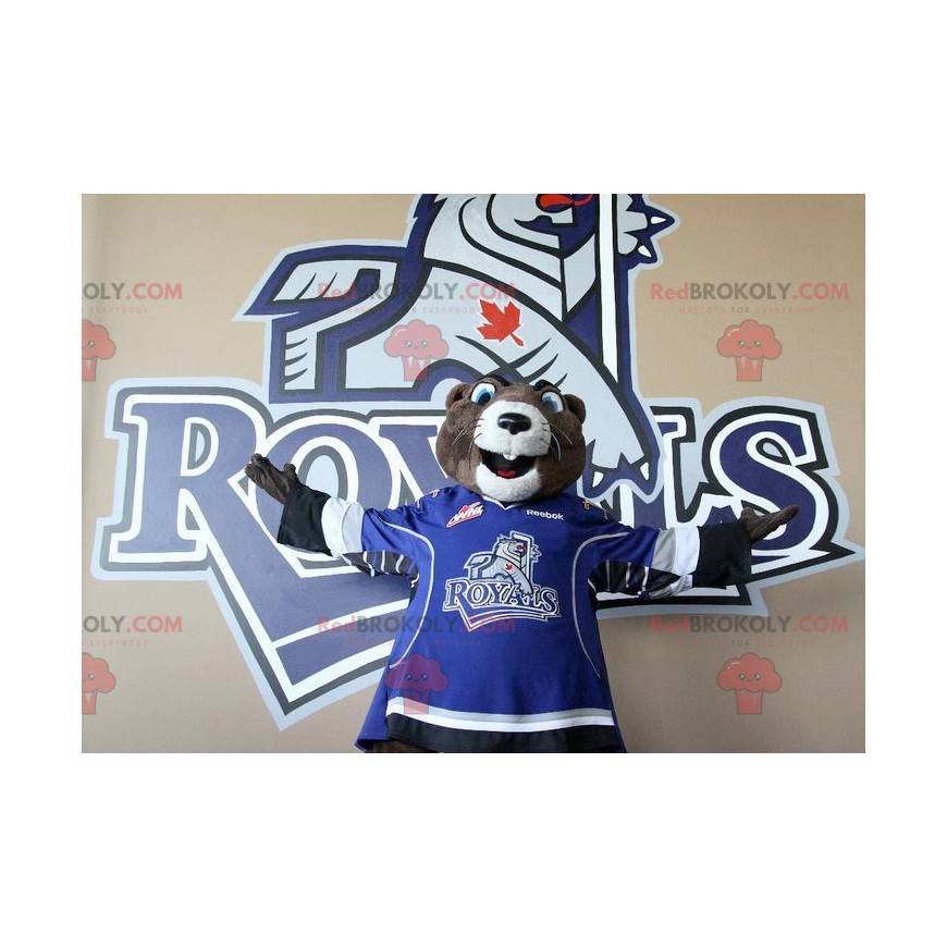 Brun maskot rotte maskot i sportsklær - Redbrokoly.com Brun maskot rotte maskot i sportsklær - Redbrokoly.com