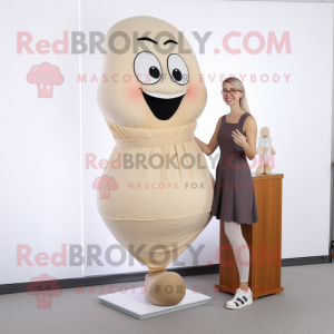 Beige Zandloper mascotte...