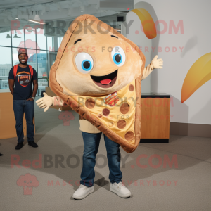 Tan Pizza Slice maskot...