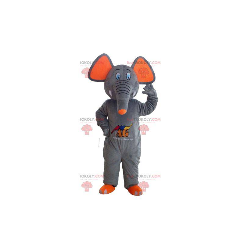 Roztomilý a barevný maskot šedého a oranžového slona - Roztomilý a barevný maskot šedého a oranžového slona -