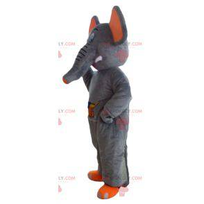 Sød og farverig grå og orange elefant maskot - Redbrokoly.com