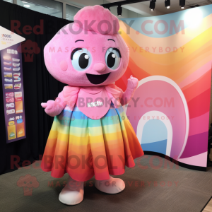 Pink Rainbow maskot kostume...