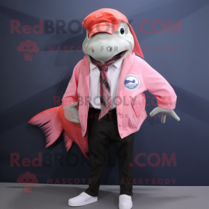 Roze zalm mascotte kostuum...