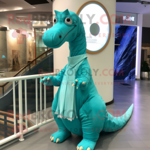 Cyan Brachiosaurus mascotte...