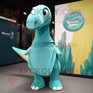 Cyan Brachiosaurus mascotte...