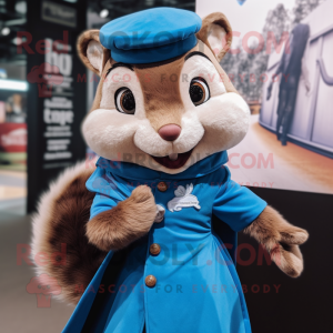 Blå Chipmunk maskot kostume...