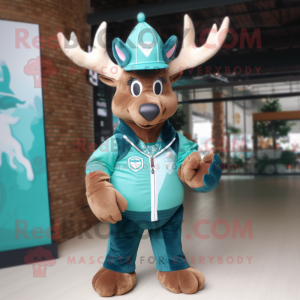 Teal Elk mascotte kostuum...