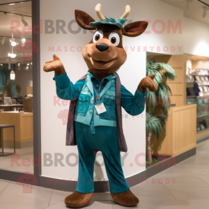 Teal Elk mascotte kostuum...