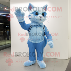 Sky Blue Cat mascotte...