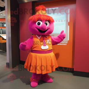 Magenta oranje mascotte...