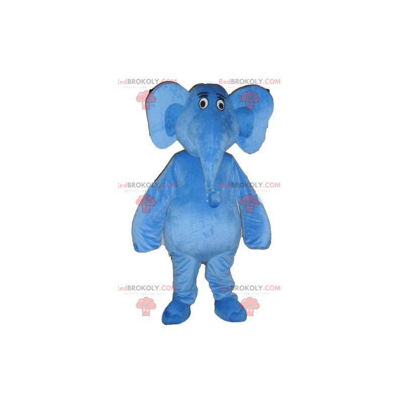 Mascotte elefante blu gigante e completamente personalizzabile